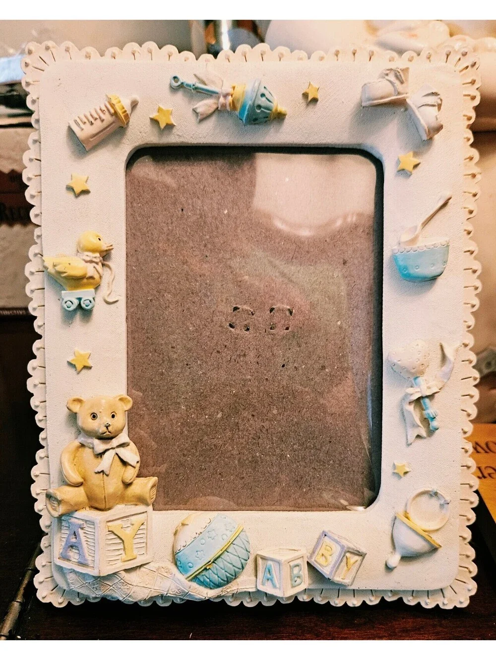 Vintage Baby Themed Decorative Picture Frame, 7x5-In